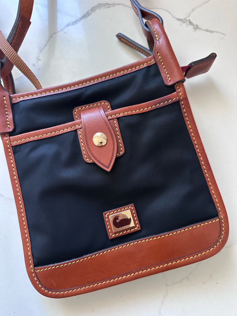 Dooney & Bourke Wayfarer Nylon Letter Carrier Crossbody Bag Black